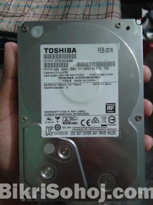 Toshiba 2TB Hard Disk 2000GB Best For Multi Media Use